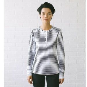 Tradlands Sawyer Henley in BW Stripe
